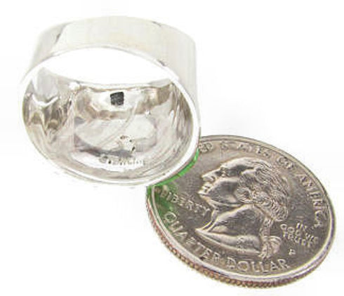 Gaspeite And Silver Jewelry Southwest Ring Size 7-1/4 YS61550